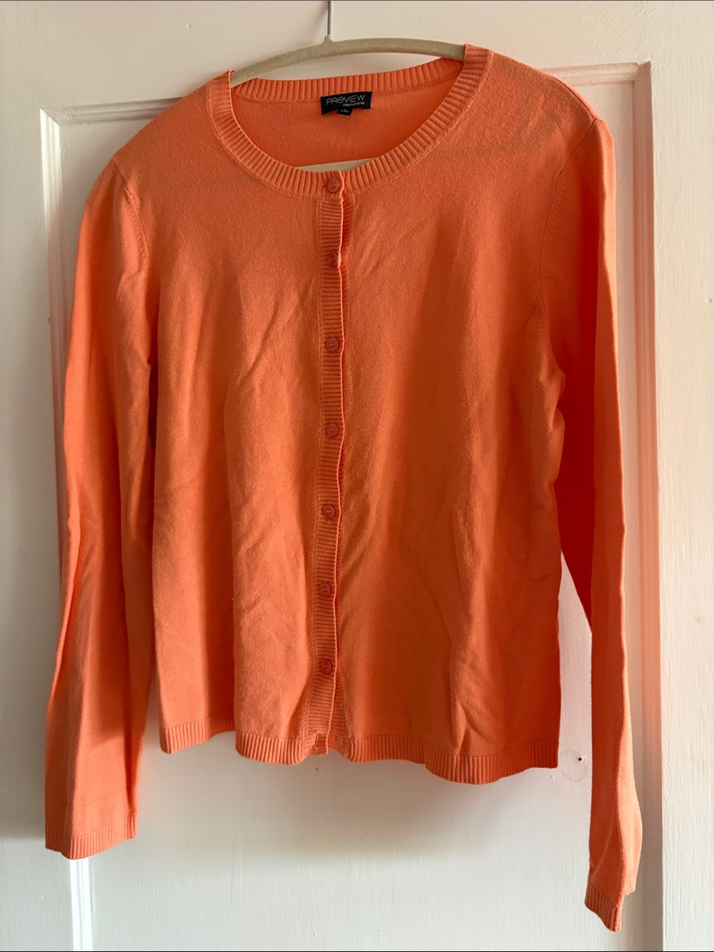 Review Women's Bright Orange Button-Front Cardigan